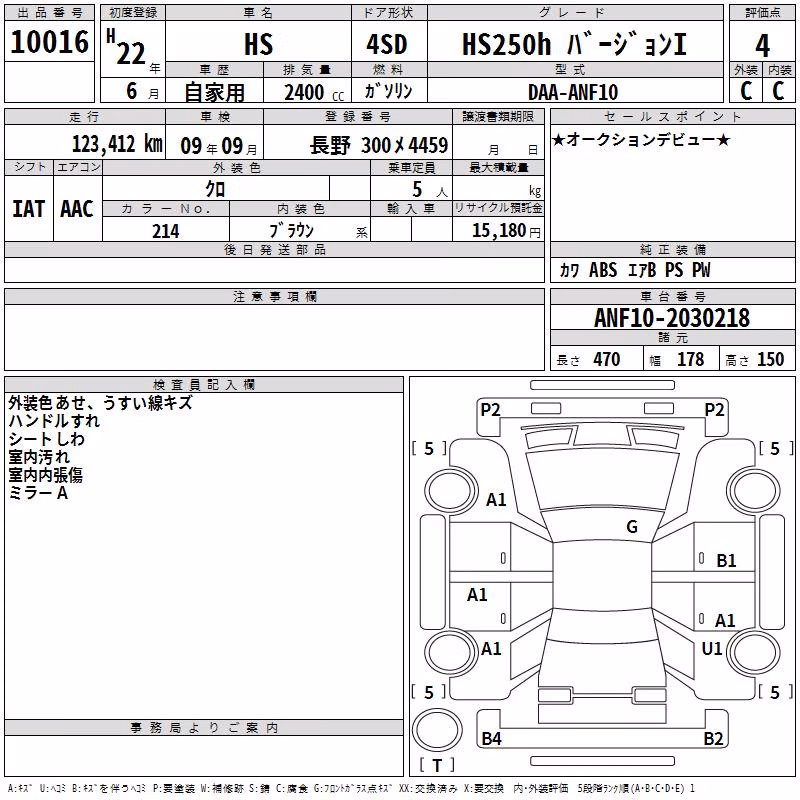 LEXUS HS250H