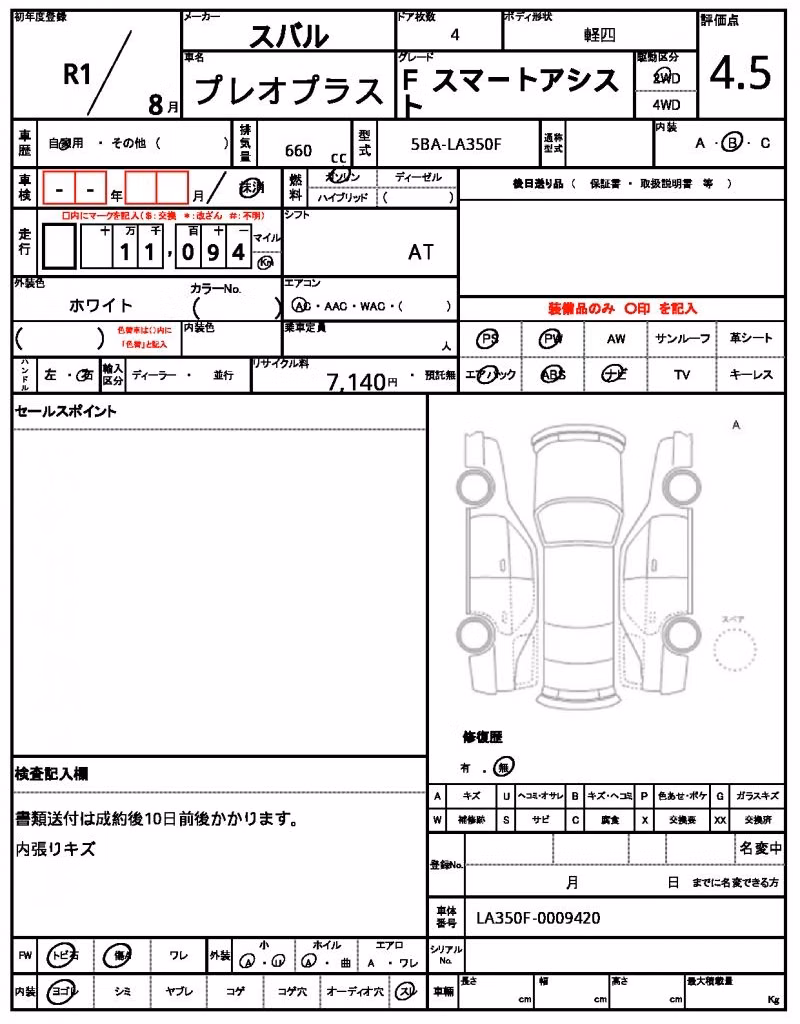 SUBARU PLEO PLUS