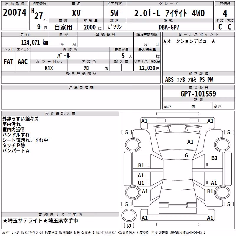 SUBARU XV