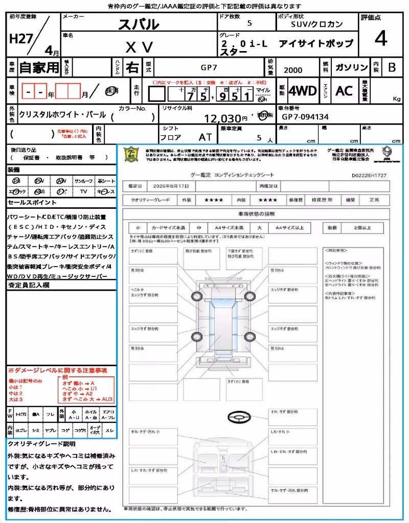 SUBARU XV