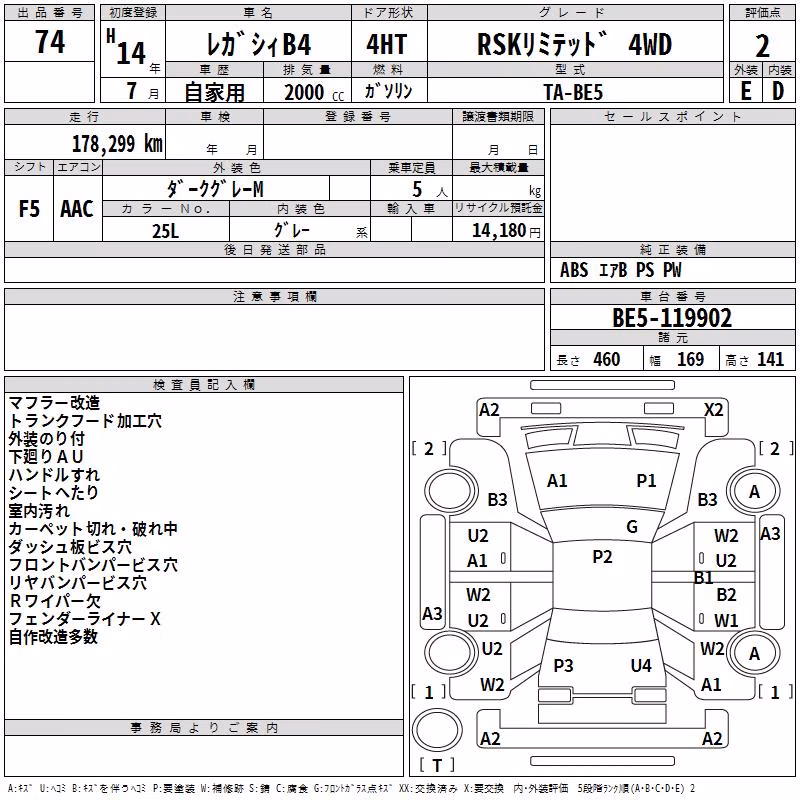 SUBARU LEGACY B4