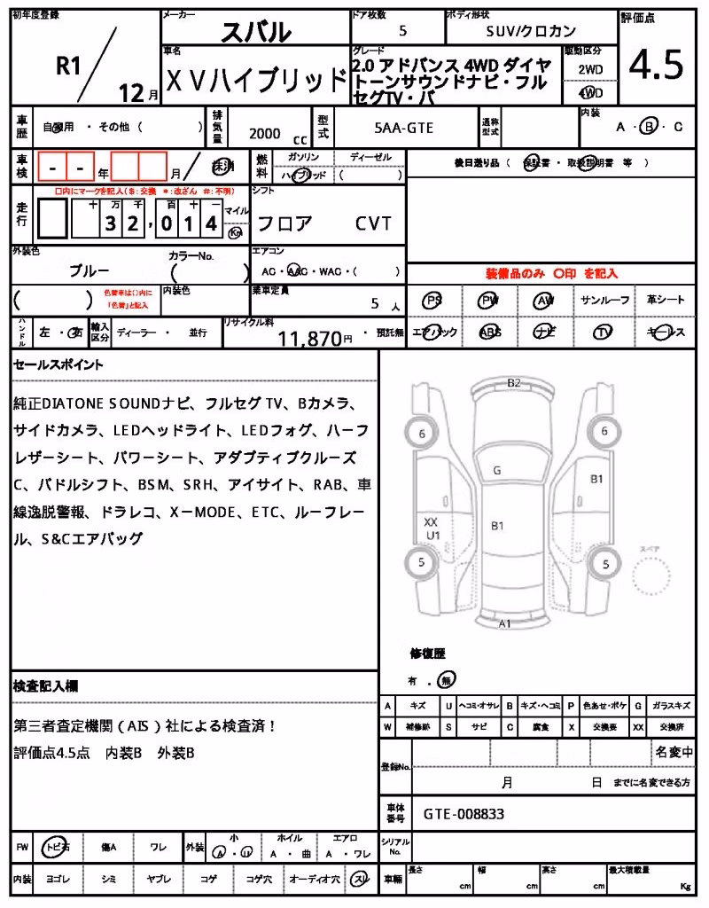 SUBARU XV