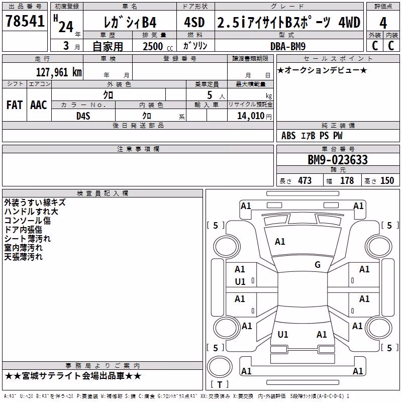 SUBARU LEGACY B4