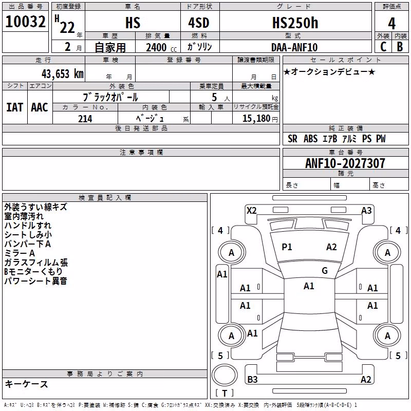 LEXUS HS250H