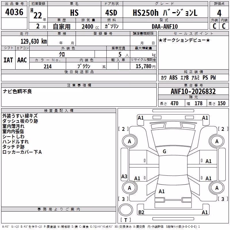 LEXUS HS250H