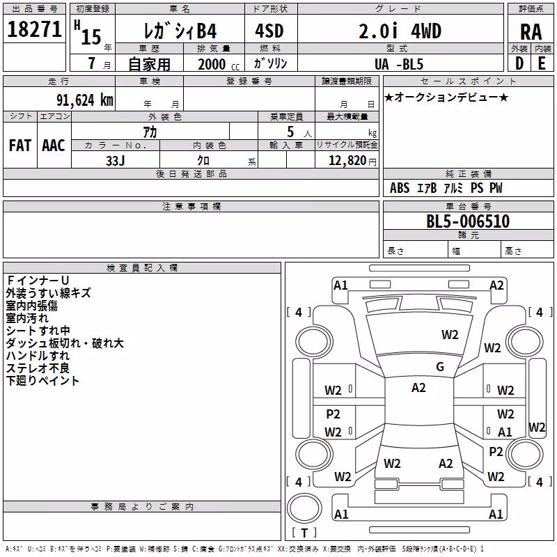 SUBARU LEGACY B4