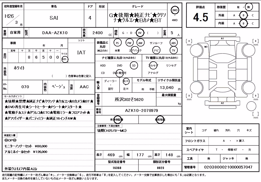 TOYOTA SAI