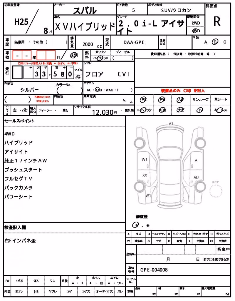 SUBARU XV