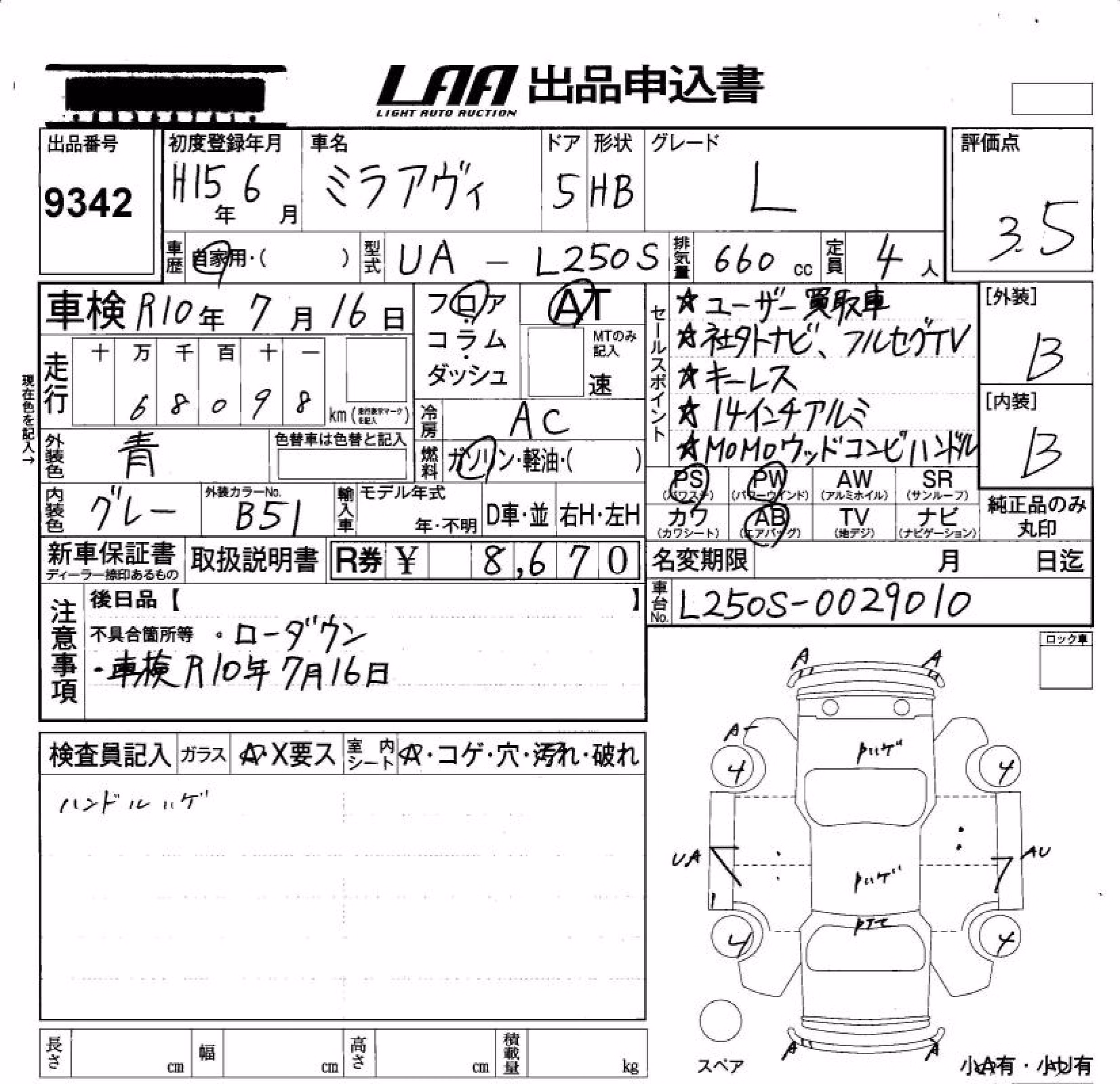 DAIHATSU MIRA AVY