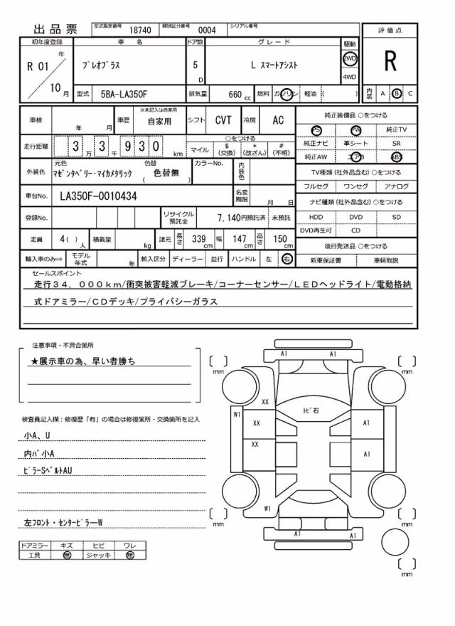 SUBARU PLEO PLUS