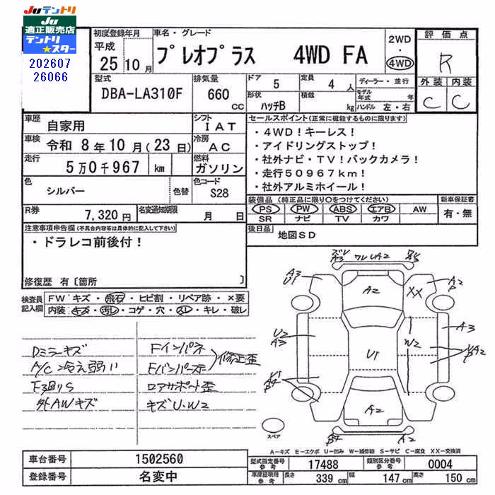 SUBARU PLEO PLUS
