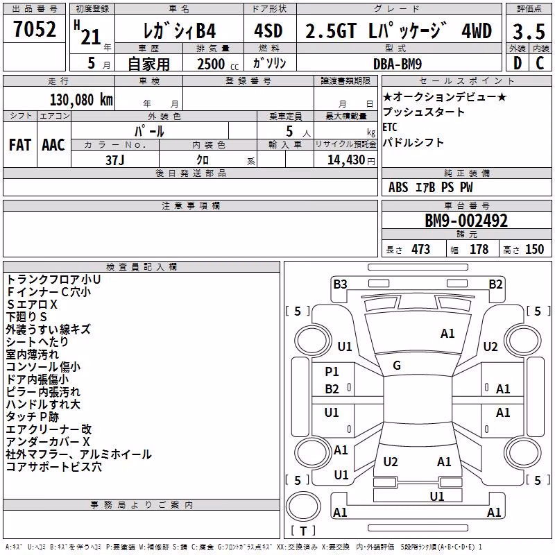 SUBARU LEGACY B4