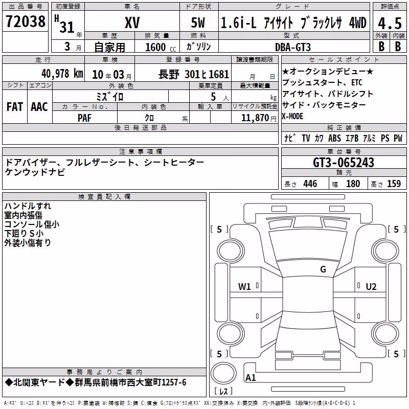 SUBARU XV