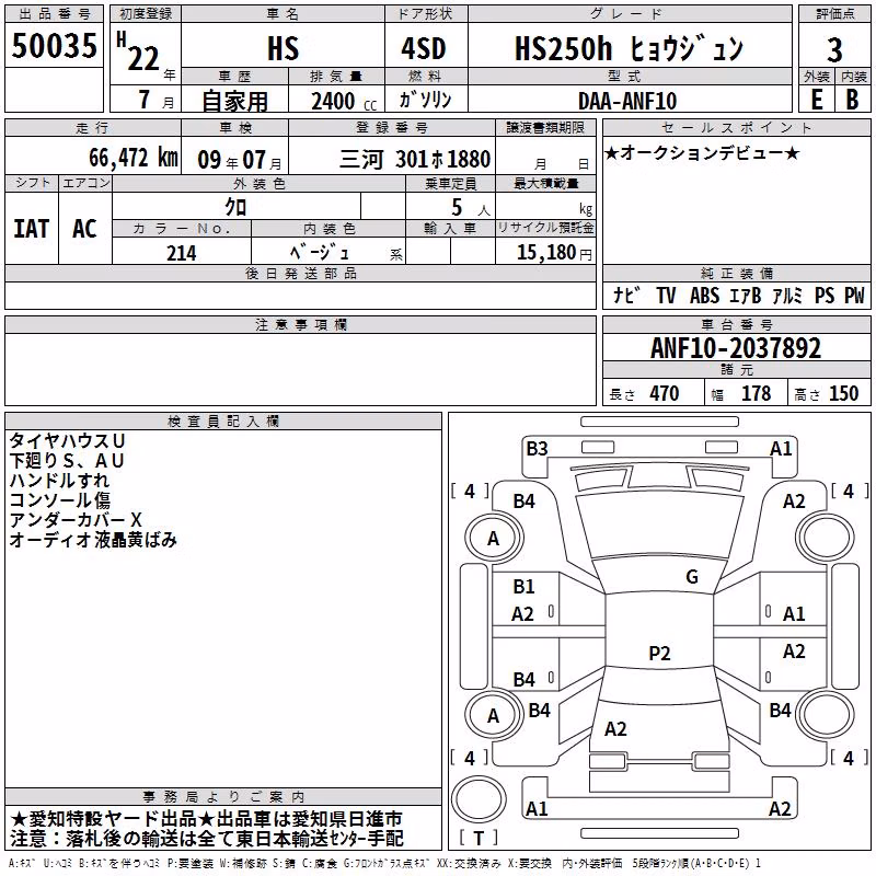 LEXUS HS250H