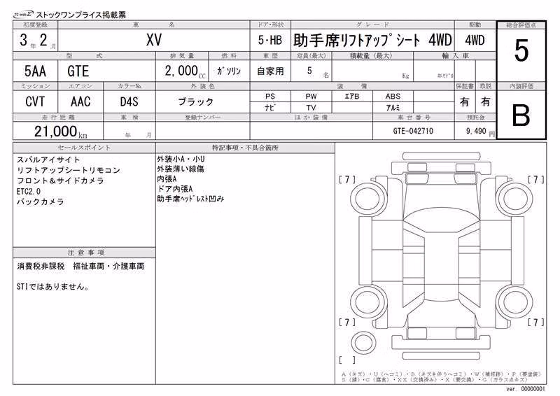 SUBARU XV