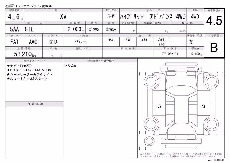 SUBARU XV