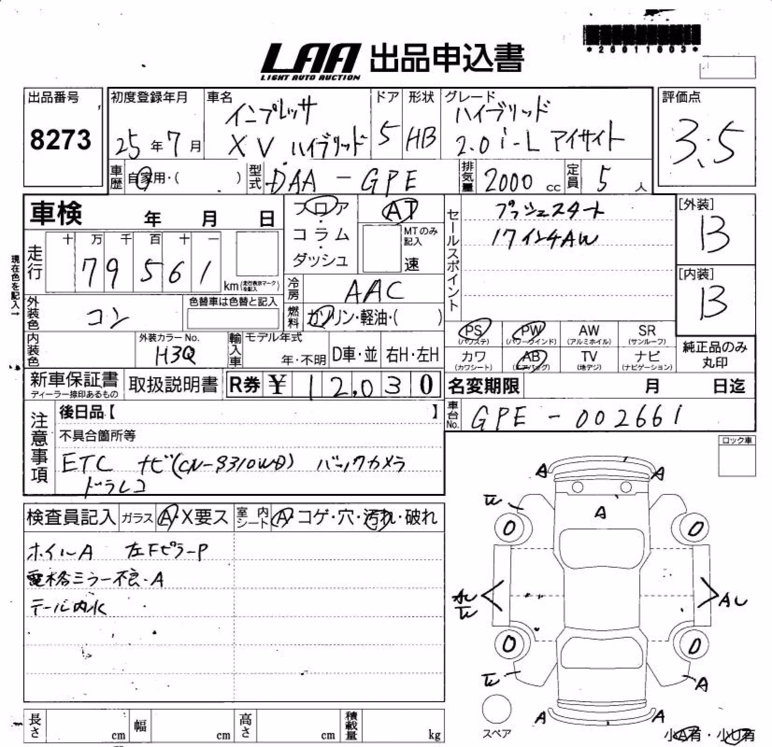 SUBARU XV