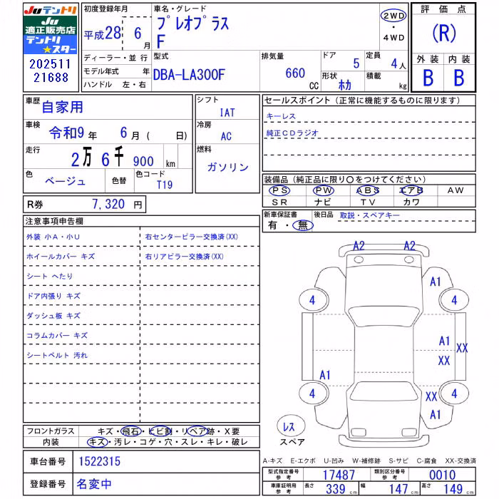 SUBARU PLEO PLUS