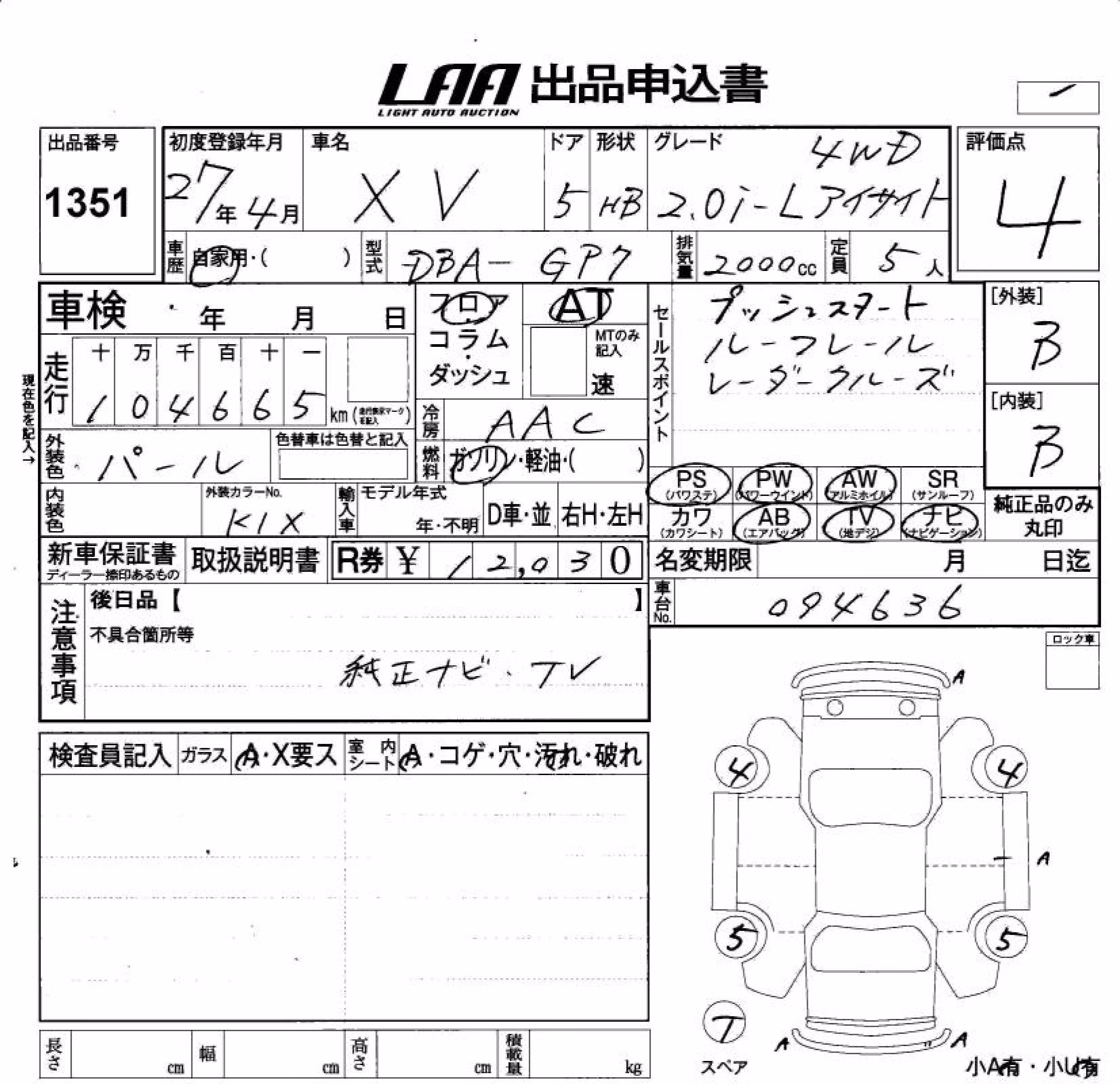 SUBARU XV