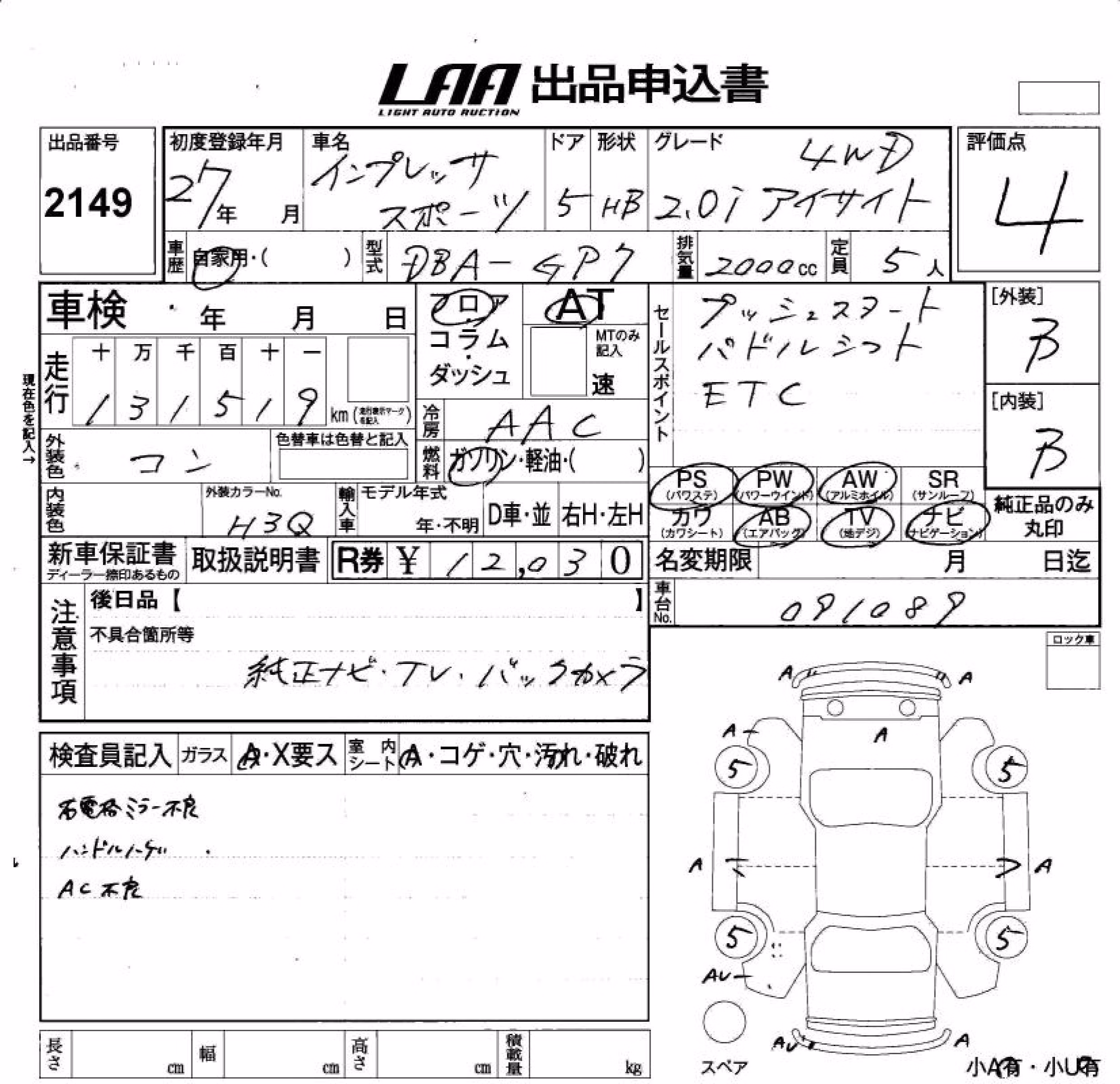 SUBARU XV