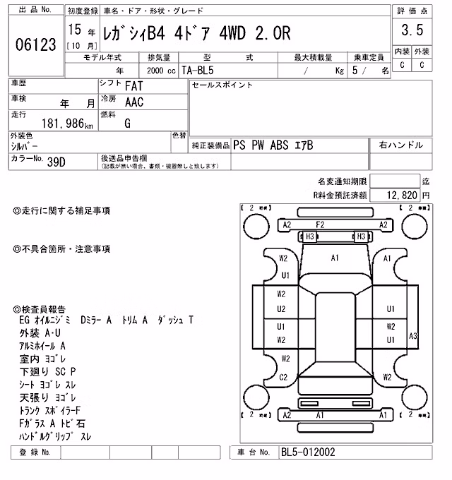 SUBARU LEGACY B4