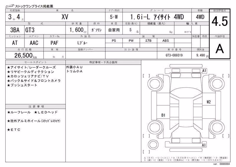 SUBARU XV