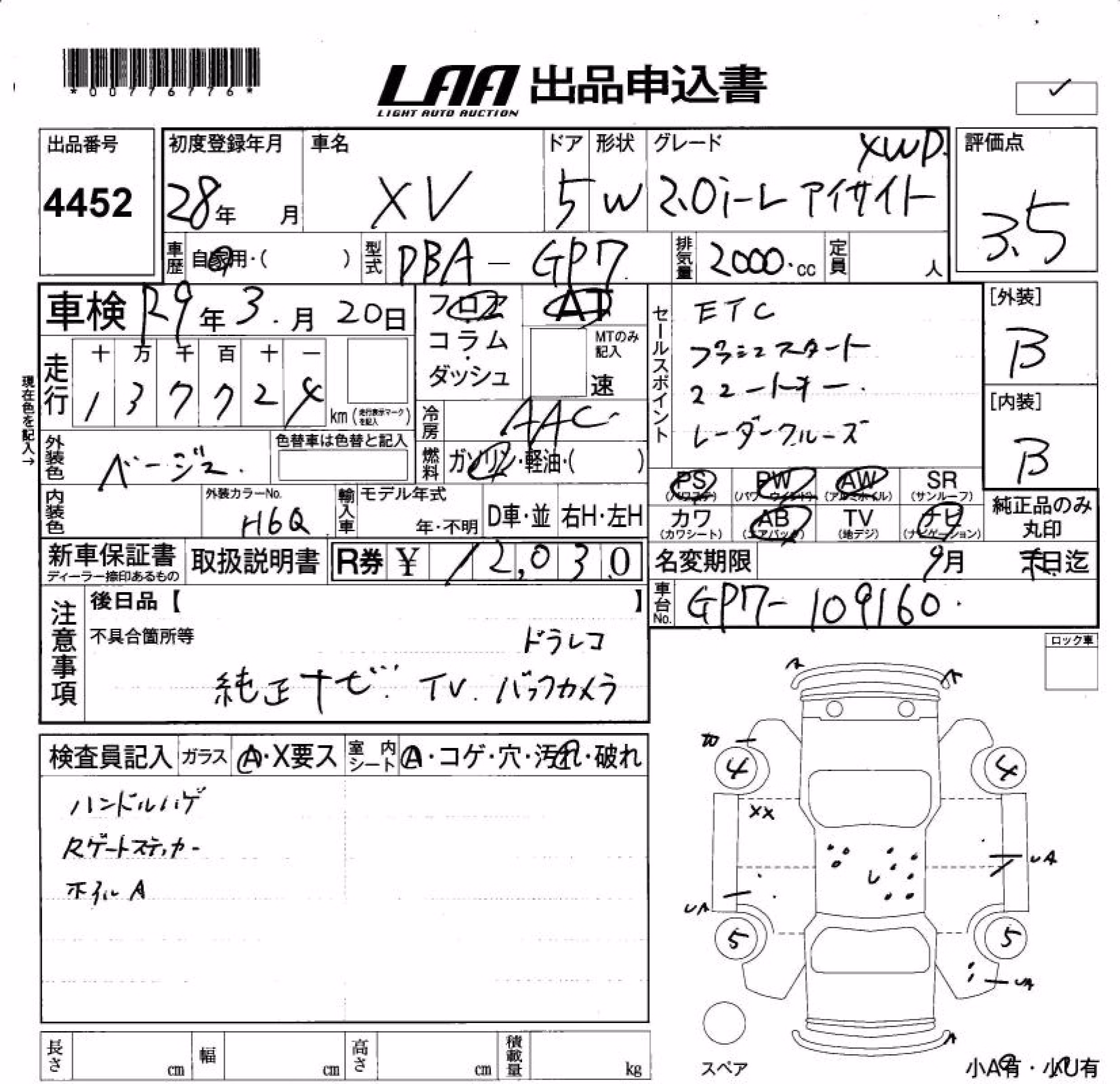 SUBARU XV