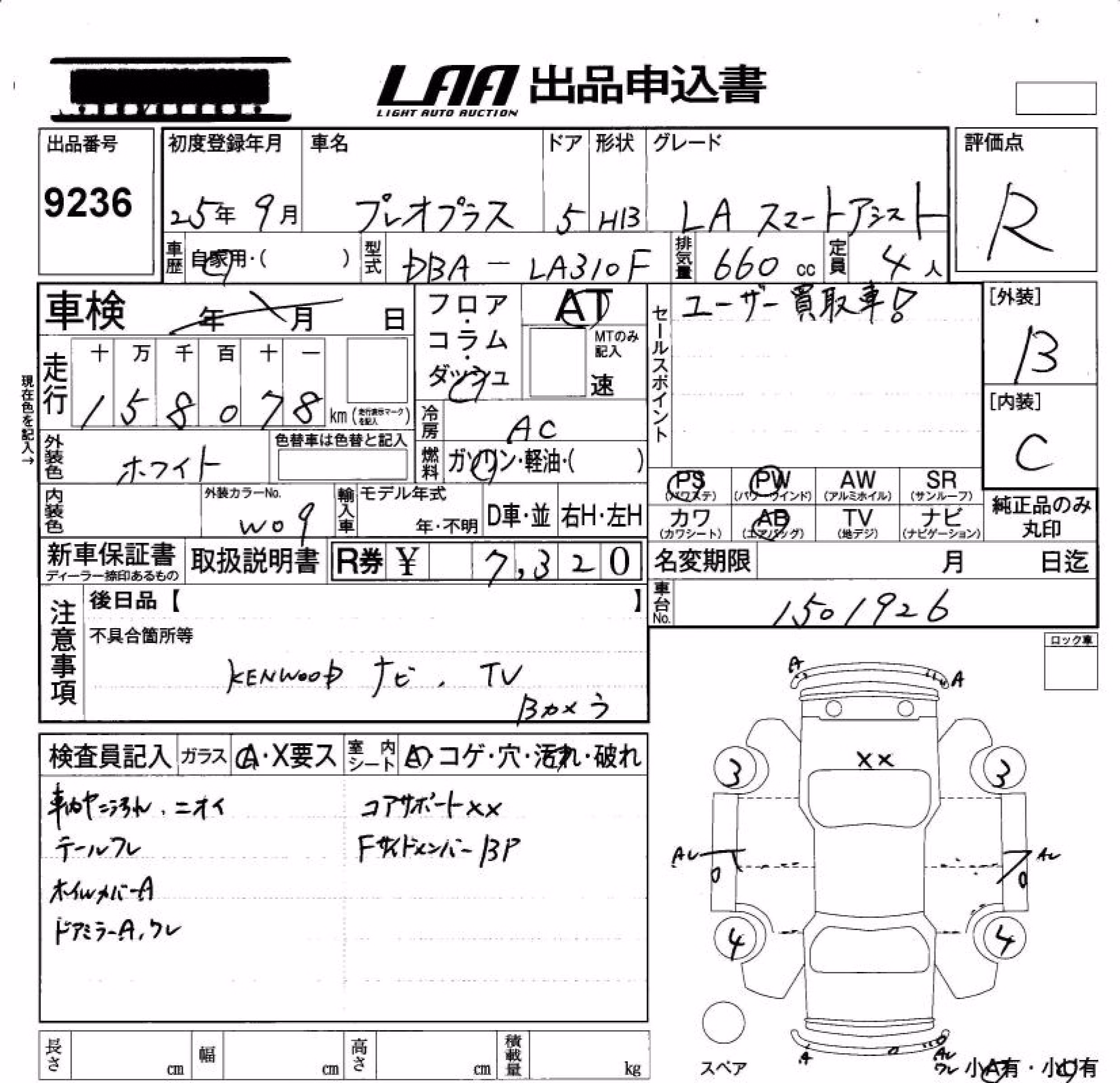 SUBARU PLEO PLUS