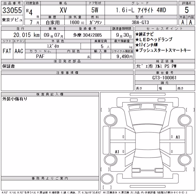 SUBARU XV