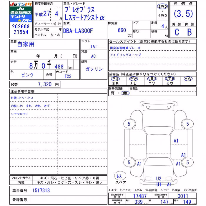 SUBARU PLEO PLUS