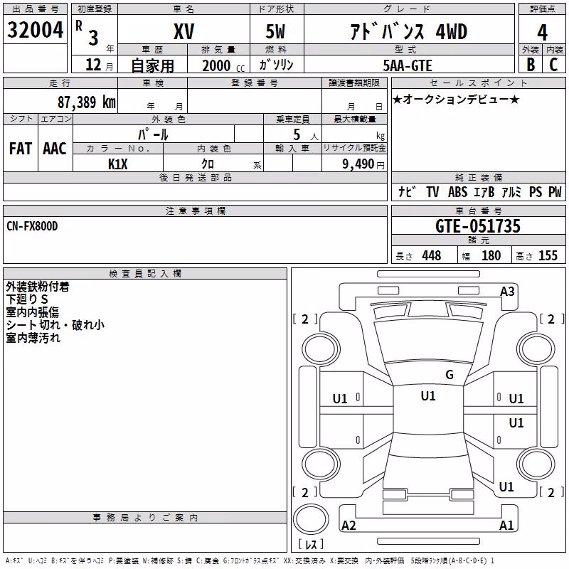 SUBARU XV