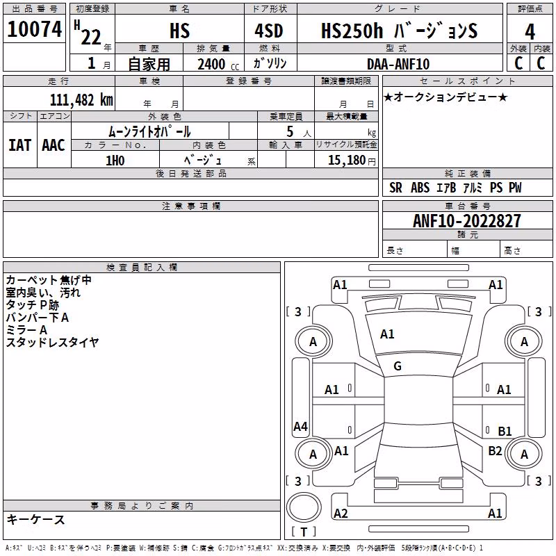 LEXUS HS250H