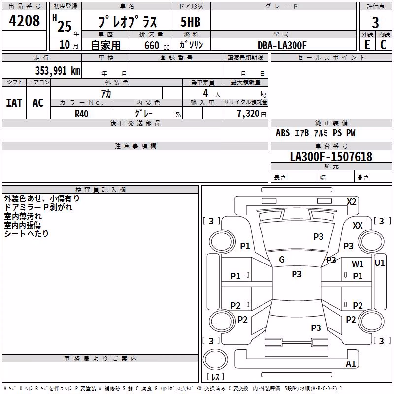 SUBARU PLEO PLUS