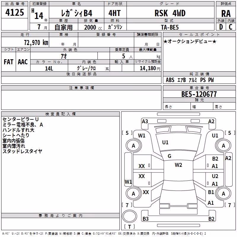 SUBARU LEGACY B4