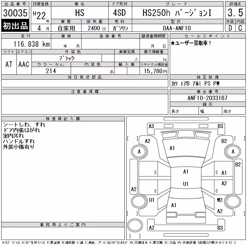 LEXUS HS250H
