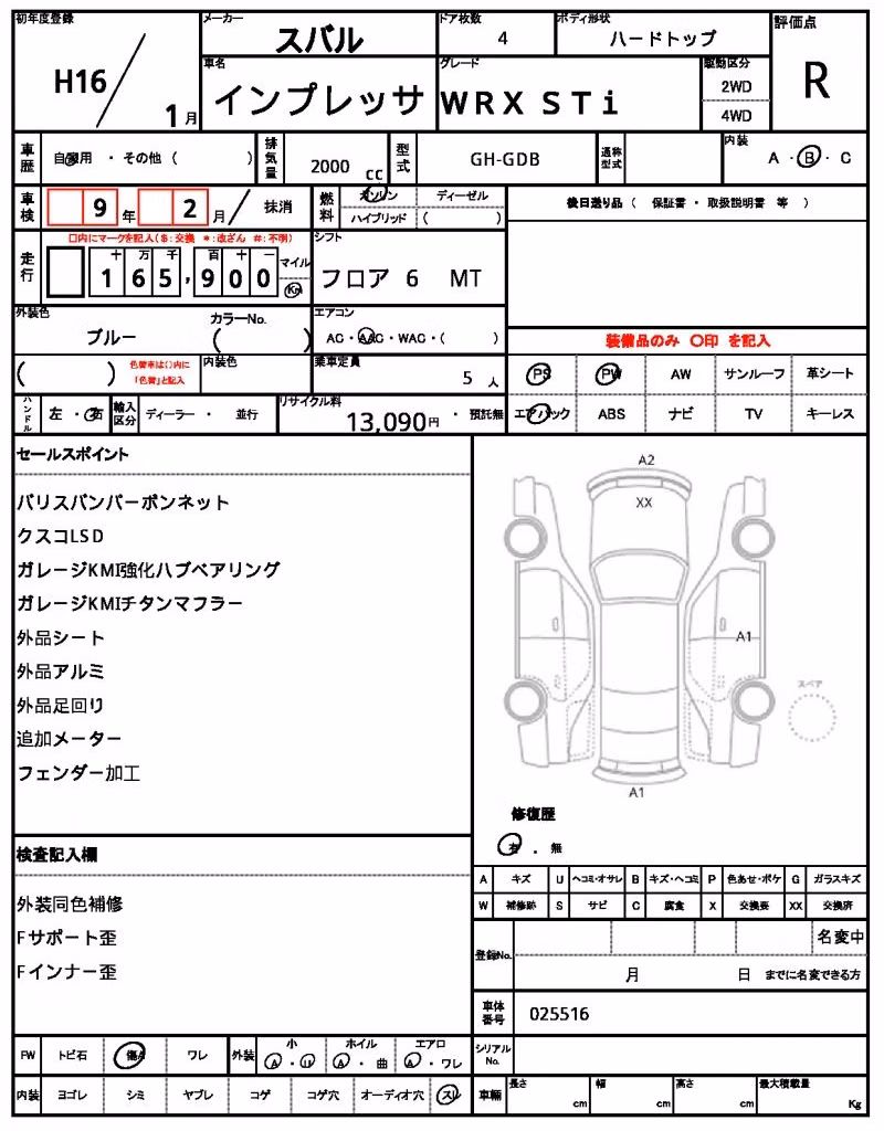 SUBARU IMPREZA WRX STI