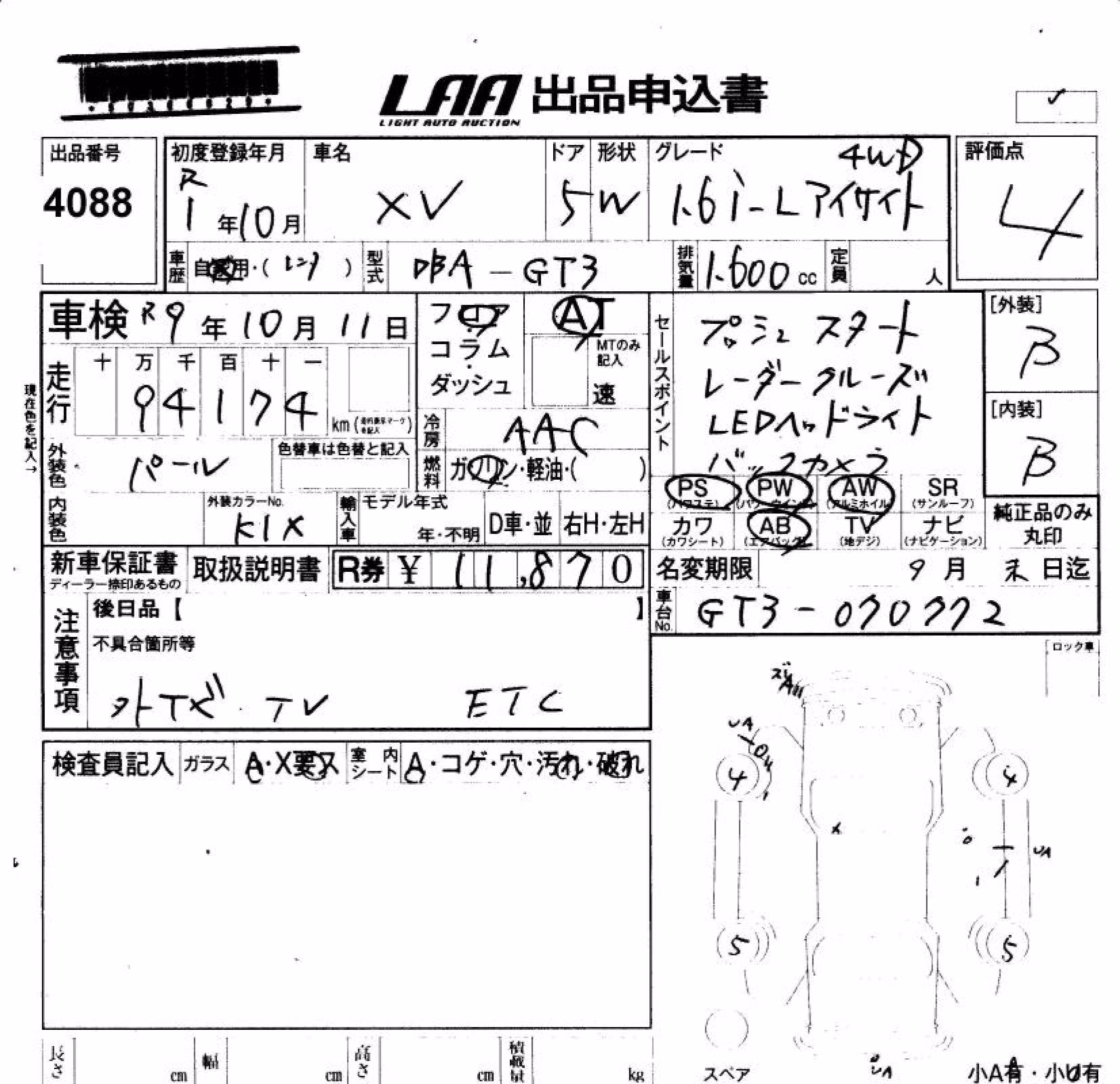 SUBARU XV