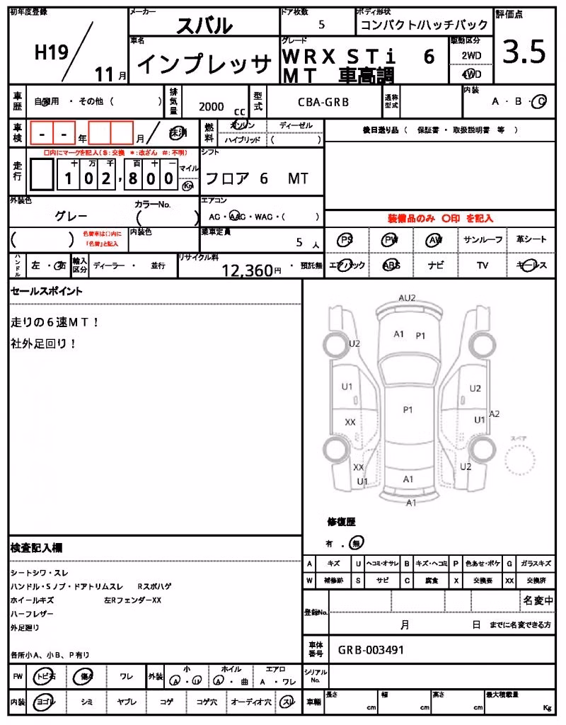 SUBARU IMPREZA WRX STI