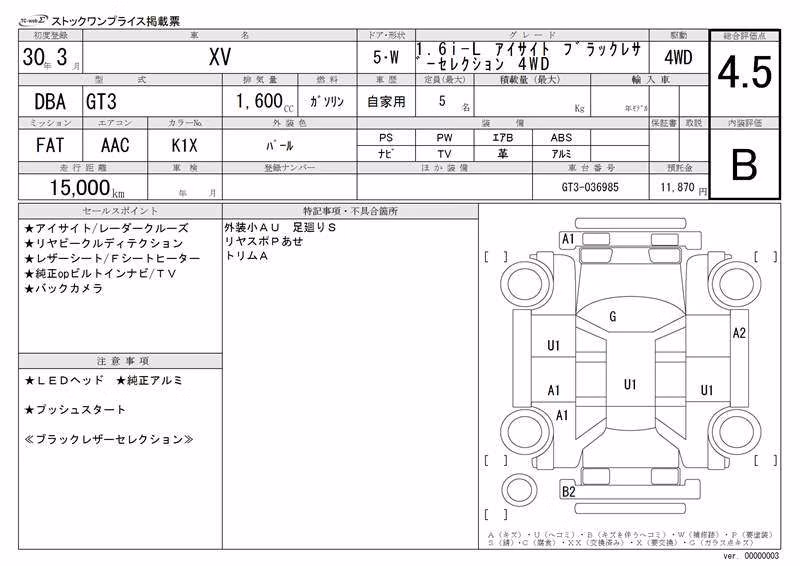 SUBARU XV