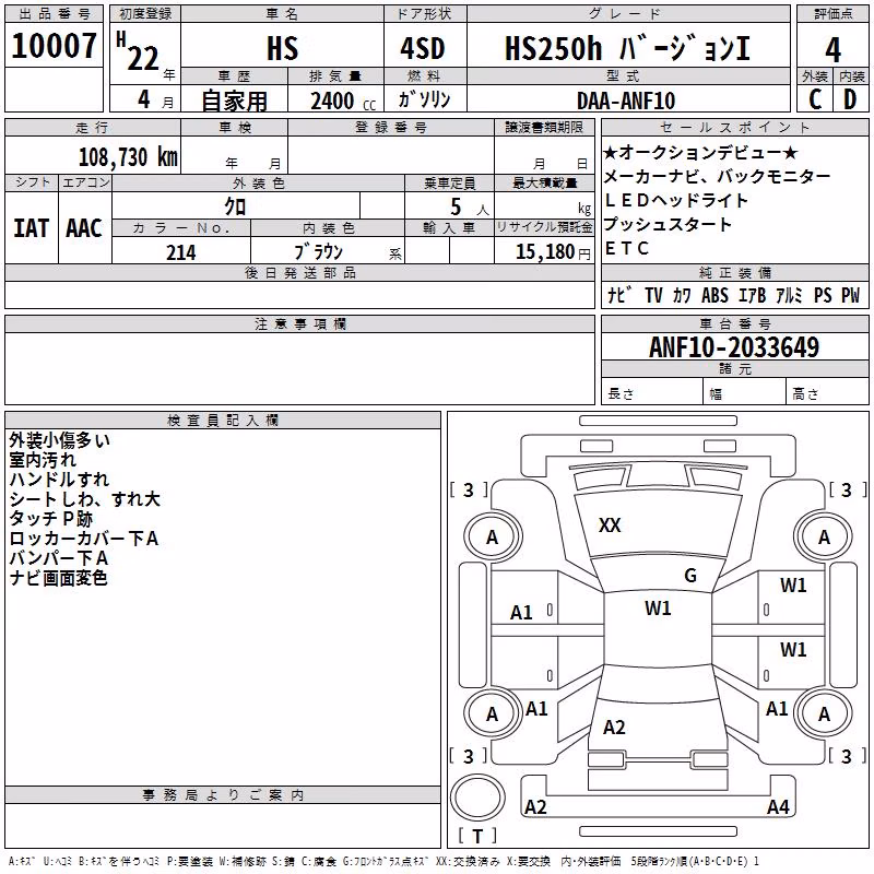 LEXUS HS250H