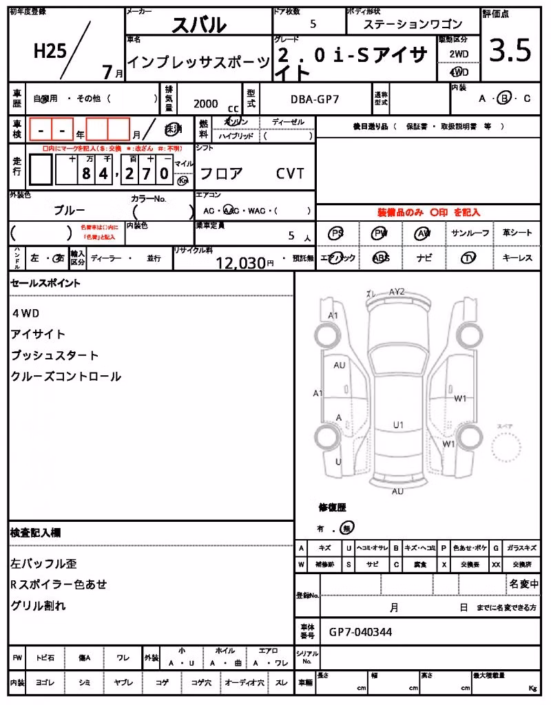 SUBARU XV