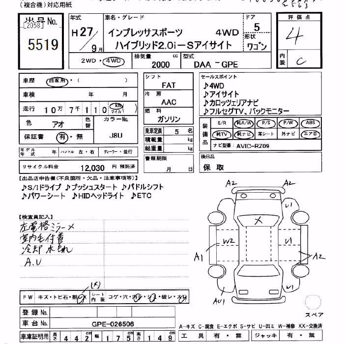 SUBARU XV