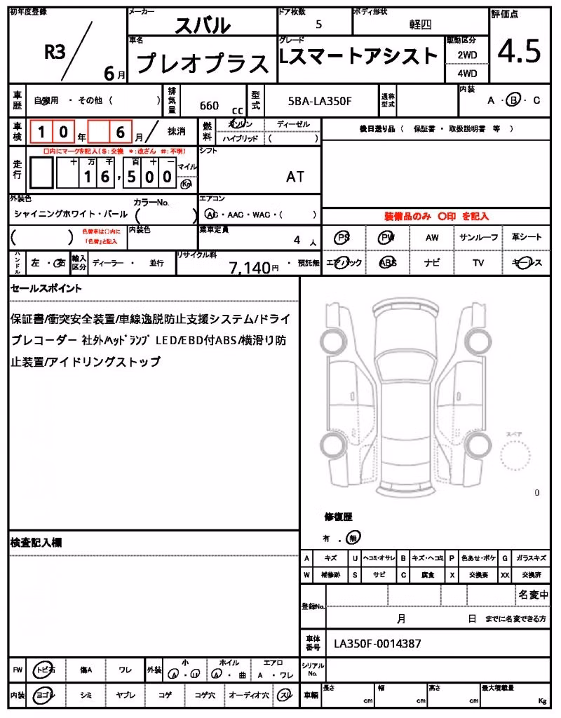SUBARU PLEO PLUS