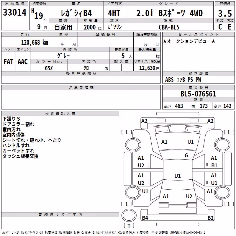 SUBARU LEGACY B4