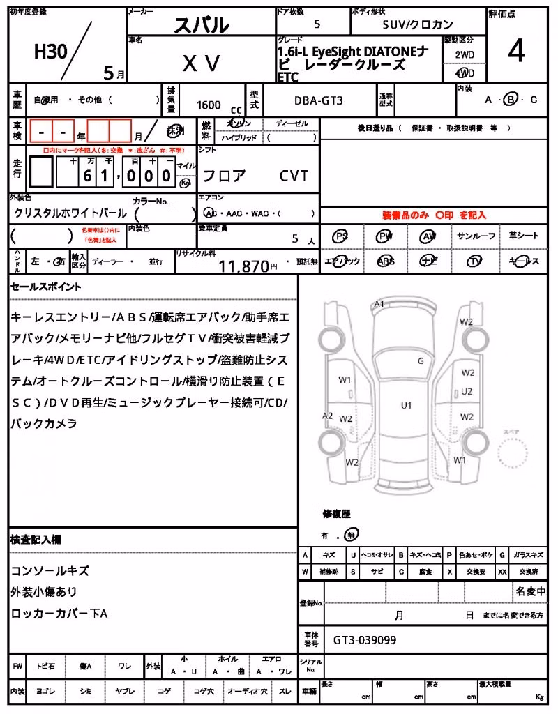 SUBARU XV
