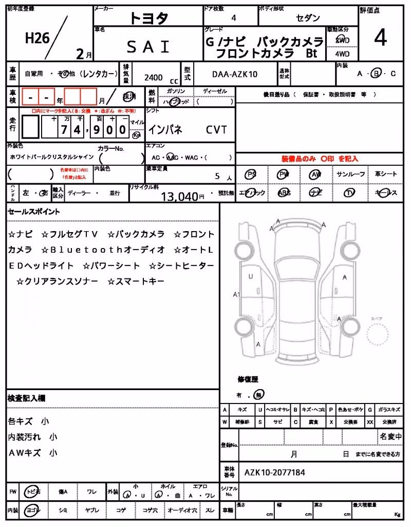 TOYOTA SAI