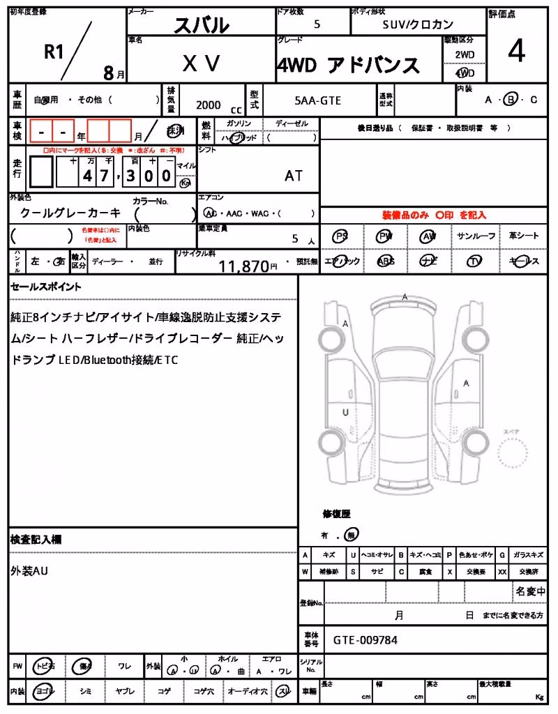 SUBARU XV