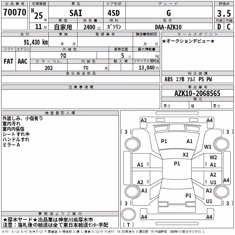 TOYOTA SAI