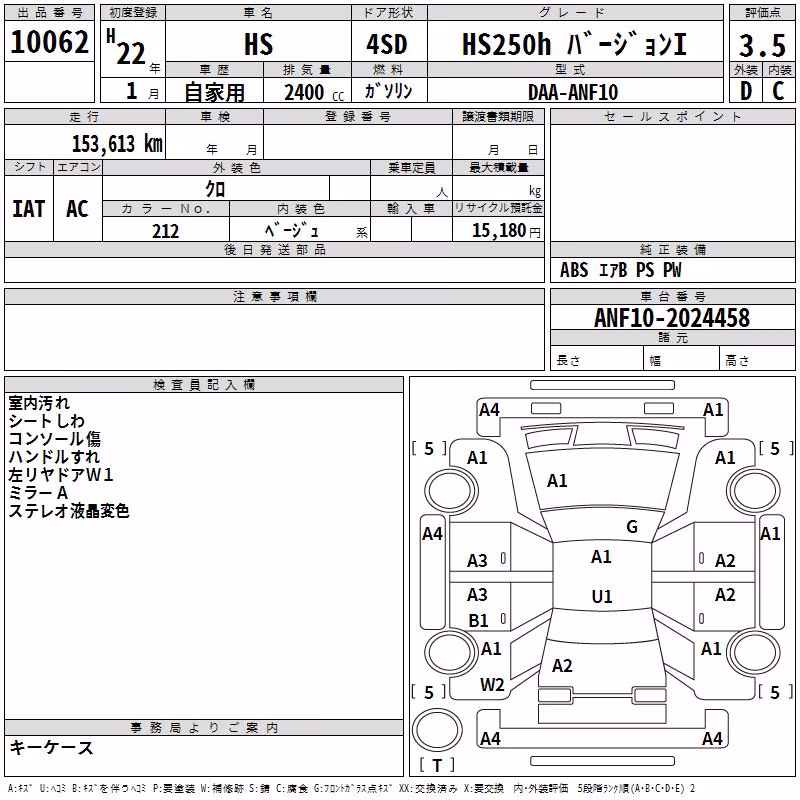 LEXUS HS250H
