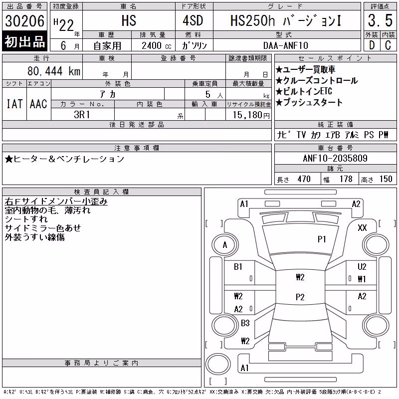 LEXUS HS250H